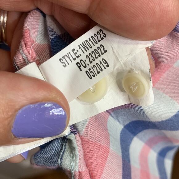 Vineyard Vines Button Down Gingham Plaid Slim Fit Longshore Shirt M-105 Sz S - Picture 8 of 8